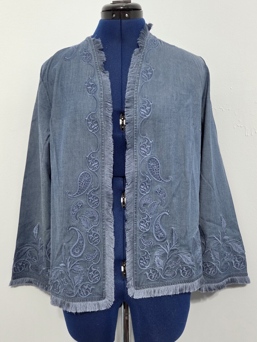 Embroidered Chambray Jacket Size XS
